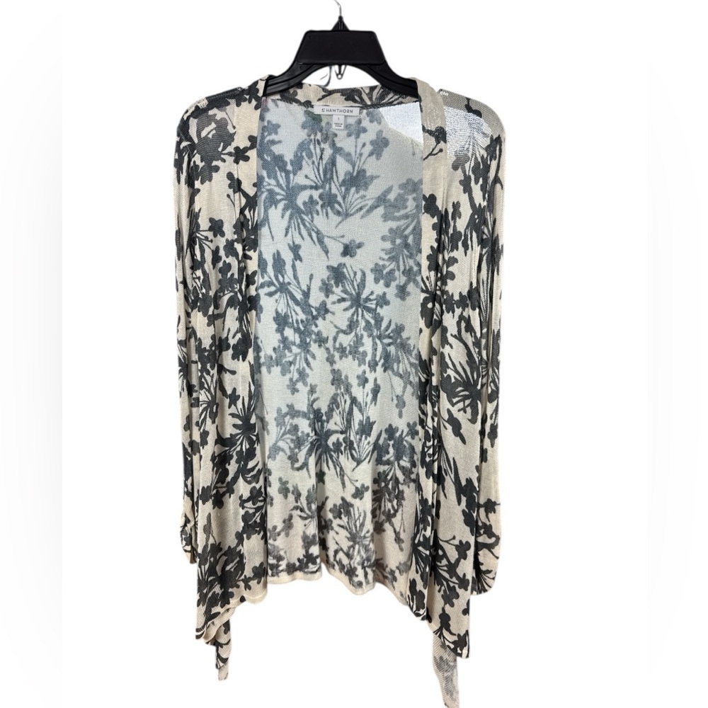 41 Hawthorne Floral Open Front Cardigan size large asymmetrical